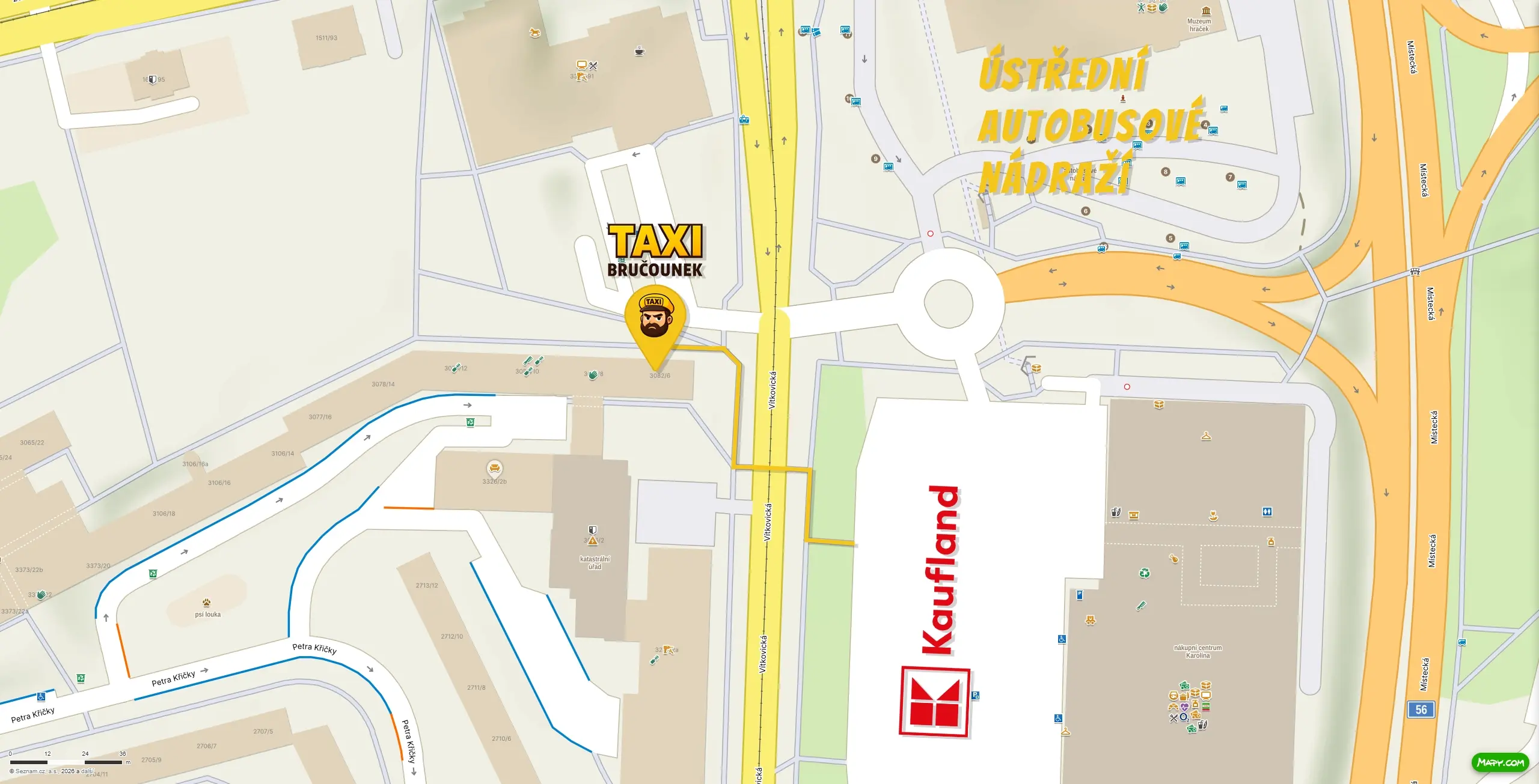 Mapa jak se k nám dostat